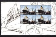 2012 Alderney Centenary of the Sinking of the Titanic 36p Titanic leaving Southampton Commemorative Stamp Booklet Pane Mint Never Hinged (MNH)