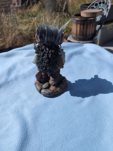 20cm Folklore Troll Figurine with Pipe & Staff