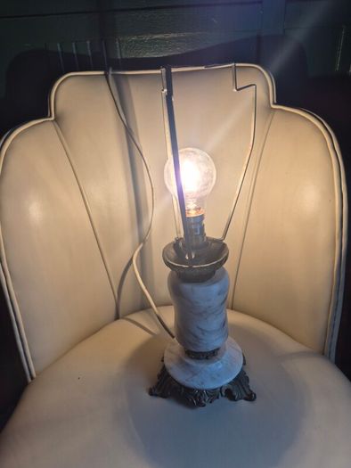 Mid Century Vintage Retro Marble gold ornate metal lamp base