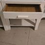 White Covered Bedside Lockers Set Image 2