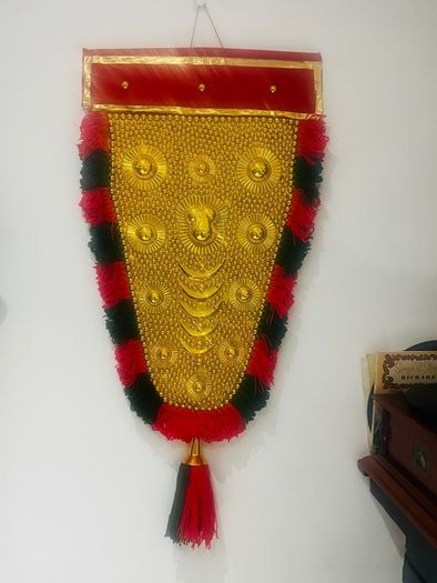 Elephant caparison, 40inch to 20inch, Handmade, Wall Decor, Nettipattam Kerala elephant decoration wall mount