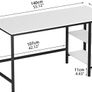 Computer Desk, Office Work Desk with 2 Shelves, Laptop Table for student and worker, Study Table, Writing Desk for Bedroom, Home, Office, Large Rustic Desk,140 x 60 x 75 cm (FREE POSTAGE) Image 6