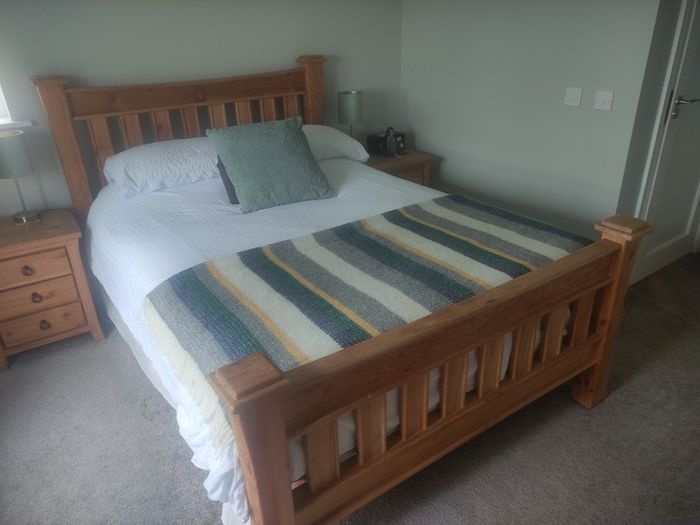 Bed Frame Double Solid Oak