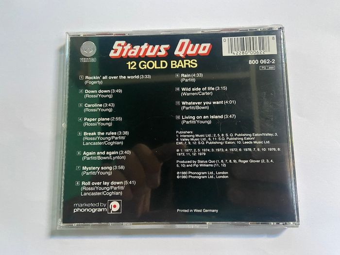 Status Quo 12 Gold Bars CD