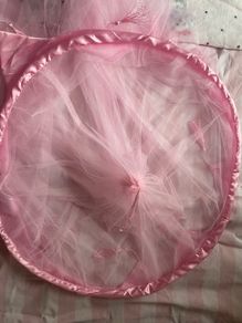 Beautiful pink tulle princess bed canopy.