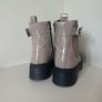Beige patent chunky biker boots |River Island UK 5 / EU38 Nude Image 3