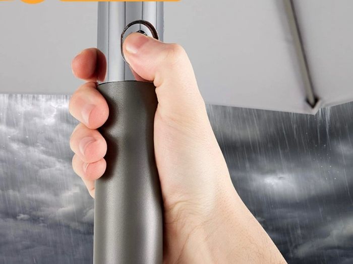 2.7M Grey Parasol Garden Umbrella Sun Shading | Water Repellent Polyester (UV 30)| Easy to Open and Close Crank Mechanism (FREE POSTAGE)