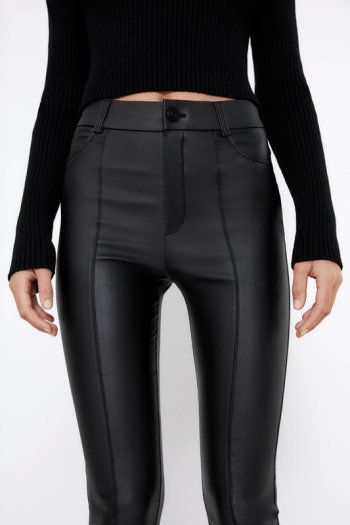 Zara Faux Leather High Waist Leggings