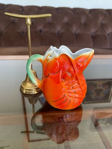 20th Century Retro Orange Lobster Design Mini Jug Creamer Souvenir from Blackpool 1960s