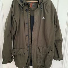 Men's Olive Green Waterproof Parka Jacket