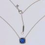 Pandora Sparkling Square Blue Necklace Brand New Image 5