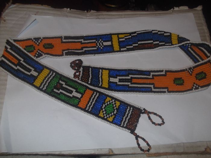 a vintage hand made bead belt