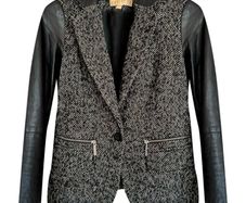 Michael Kors Wool Leather Blazer