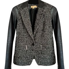 Michael Kors Wool Leather Blazer