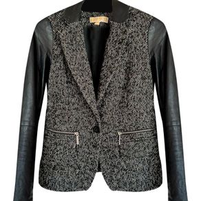 Michael Kors Wool Leather Blazer