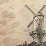 Hand Drawn Charcoal Copy of Jacob van Ruisdael  - Mill at Wijk  -  Framed ,  Glazed Image 7