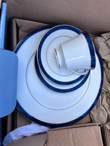 Marble blue Noritake dinner set