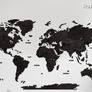 3D Classic Wooden World Map with Country Borders Country Names Capital Names US and Canada Borders and Names 3D Map Effect Image 5