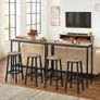 High Stools, Set of 2, Bar Chairs, Kitchen Seat, Steel Frame, Height 65 cm, Easy Assembly, Industrial Style Image 3