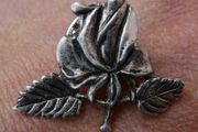 Vintage Rose Pin Badge Silver color MASJ '97