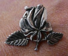 Vintage Rose Pin Badge Silver color MASJ '97