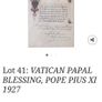 Vatican Papal Blessing 1914 Image 2