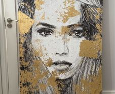 Large framed canvas painting 90 x 140cm