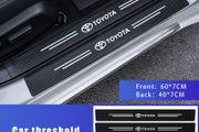Car Door Sill Threshold Scuff Plate Carbon Fiber Decals Stickers For Toyota RAV4 Corolla Camry Frontier Supra C-HR Hilux Tacoma Prado