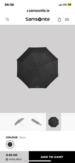 Samsonite umbrella WOOD CLASSIC auto open close wind protection brand new