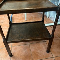 Vintage Wooden Two-Tier Side Table / Serving Table