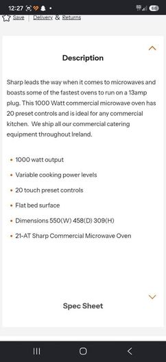 Microwave..can be used either commercial/domestic