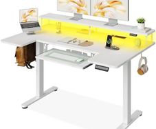 Standing Desk, 140cm U Shaped Height Adjustable Desk