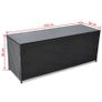 Garden Storage Box Black 150x50x60 cm Poly Rattanv Image 2