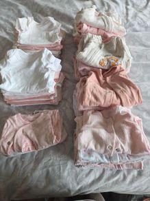0 - 1 month girls vests & baby grows