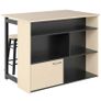 3-pc. Bar set, Bar table with foldable tabletop, 2 bar stools, 6 storage compartments, black+oak, 116 x 70 x 89.5 cm Image 2