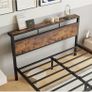 Double Bed Frame with Wooden Storage Shelf Headboard Image 5