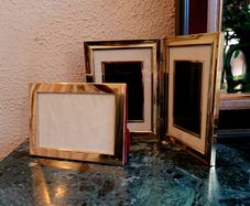 Vintage brass photo frames