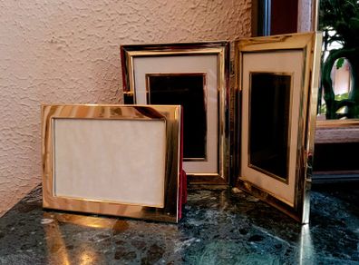Vintage brass photo frames