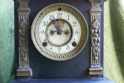 Vintage C19th American Ansonia Mantel Clock Black Marble Clock (works well and keeps time)