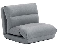 Floor chair lazy sofa convertible to bed reclining 90 to 180 fabric  70l x 72P x 56H cm  gray