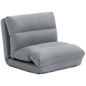 Floor chair lazy sofa convertible to bed reclining 90 to 180 fabric  70l x 72P x 56H cm  gray