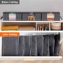 35L Clothes Storage Bag Foldable Storage Boxes with Lids Underbed Wardrobe Storage Organiser with Sturdy Fabric Clear Window for Clothing Bedding Sweaters T-shirts Blankets, 3 Pack, Grey Image 4