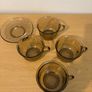 Retro Vintage ARCOROC France Fume Smoked Glass Cup and Saucer SPARES 1970s Image 2