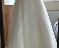 Wedding Dress: A-Line Ivory with Spaghetti Straps