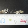 Vintage Sterling Silver 925 Leaf Dangle Earrings Image 3