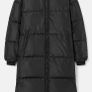 Black Boohoo puffer longline coat size UK 10 Image 2