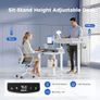 Adjustable Height Desk with 2 Drawers, 140 x 60 cm, Stable Electric Sit-Stand Desk, Ergonomic Computer Desk, White Image 5