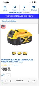 Dewalt 5.0 mah 18v battery