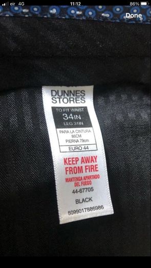 Mens  black trousers W36" x L 31"