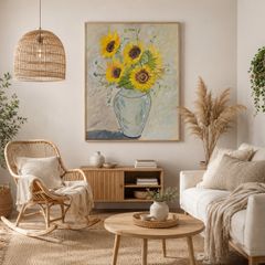 Oil painting sunflowers